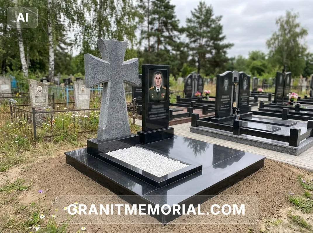 Военный мемориал с крестом #04