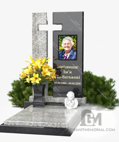 вертикальный памятник с фотостеклом
