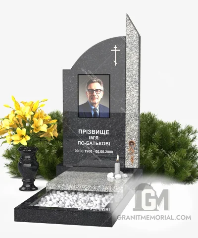 дизайнерский памятник с фотостеклом