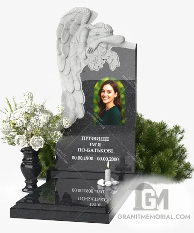 памятник с ангелом из гранита