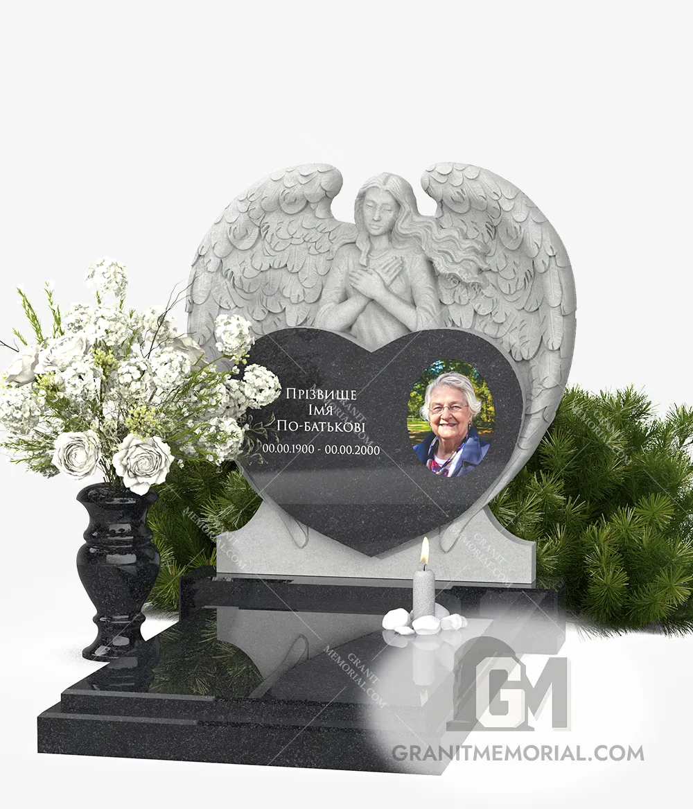 памятник ангел с фотостеклом