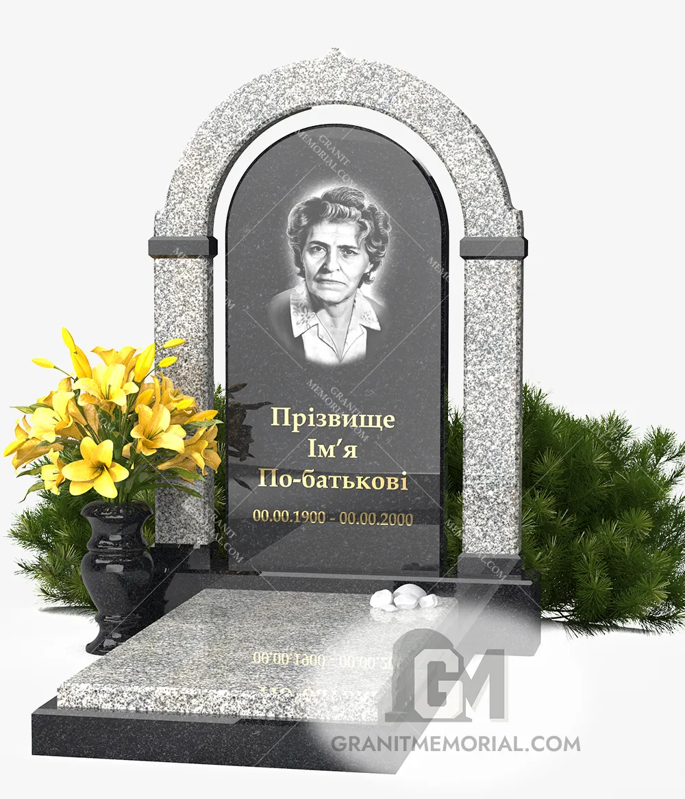 pamjatnik-s-arkoj-003 Памятник из чёрного гранита с аркой и колоннами