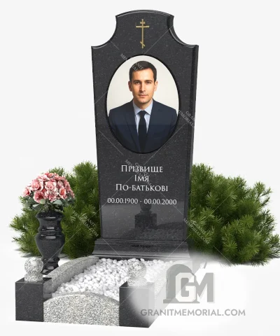 современный памятник с фотостеклом