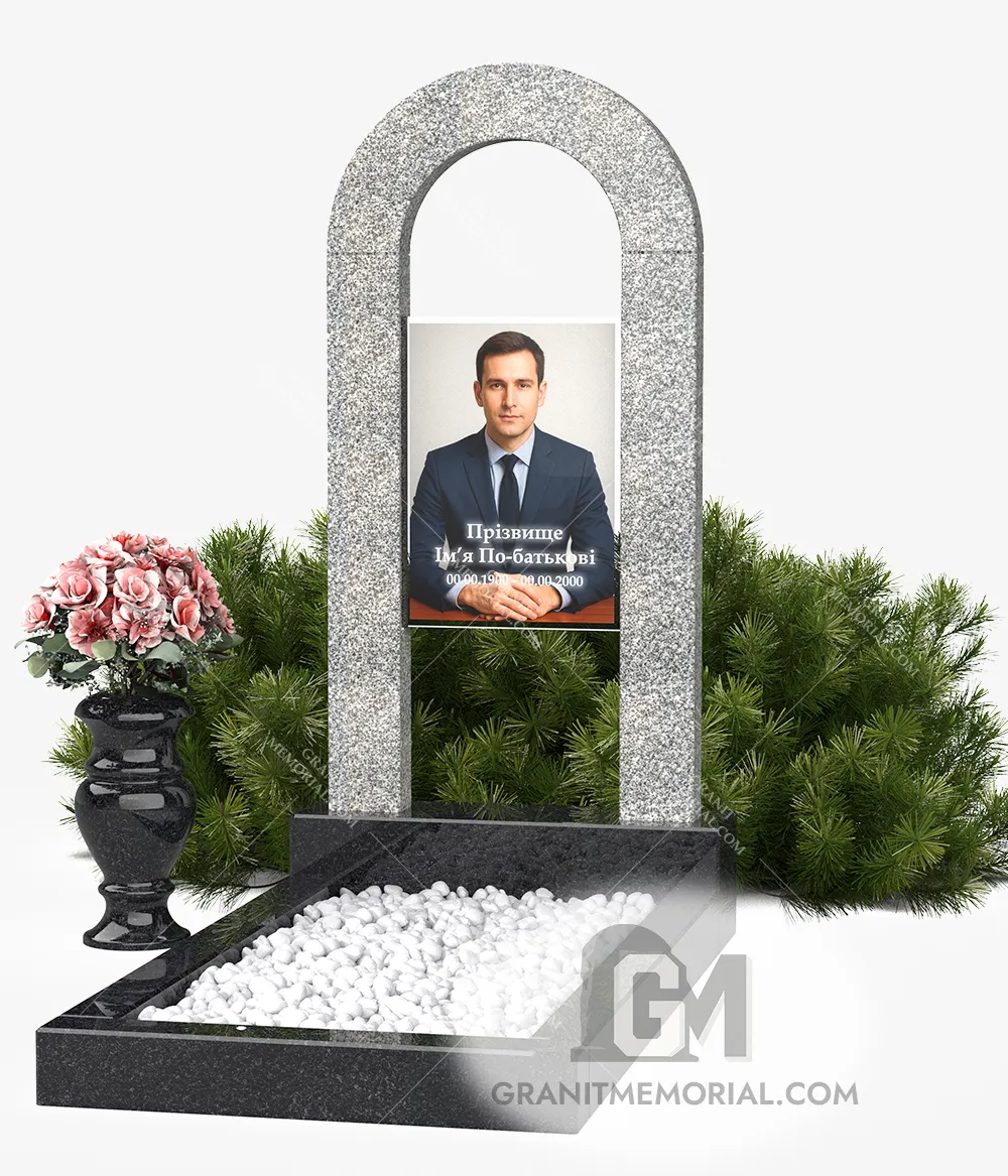 pamjatnik-s-fotosteklom-010 классический памятник с фотостеклом