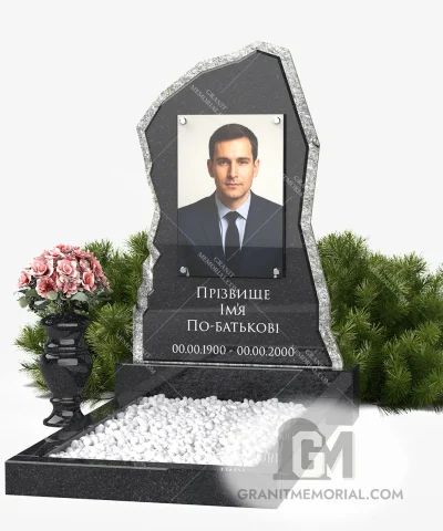 памятник с фотостеклом и барельефом