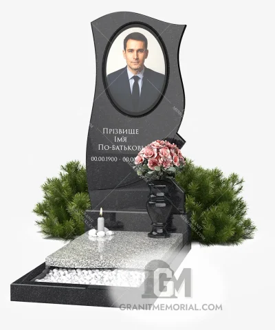 мужской памятник с фотостеклом