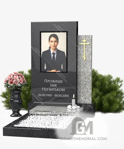 памятник с фотостеклом и бронзой