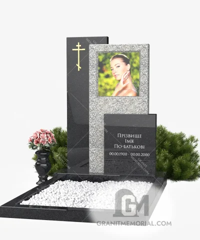 памятник с фотостеклом премиум класса