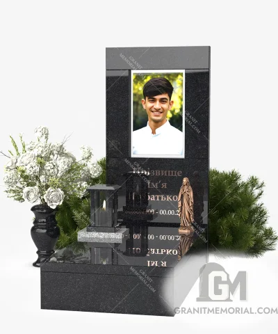 памятник в европейском стиле с фотостеклом