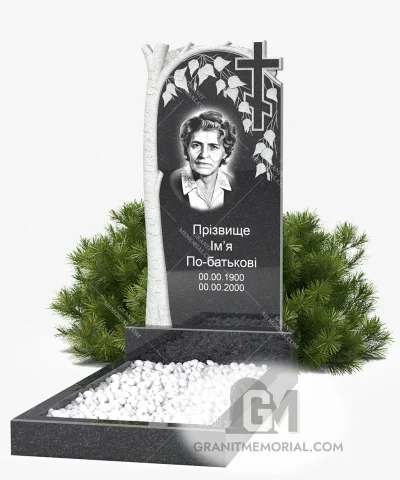 Памятник с березовым декором