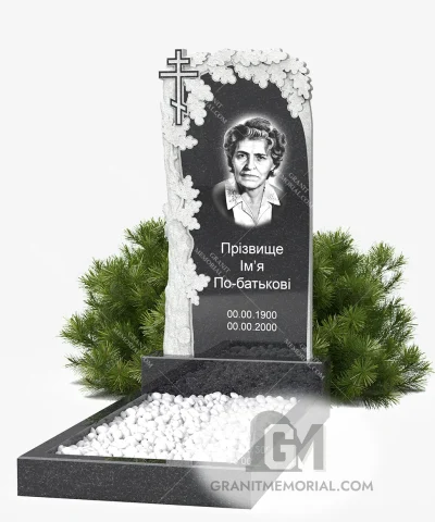 Памятник из Габбро с резным декором