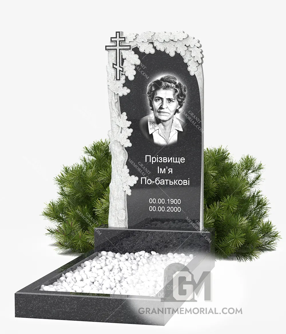 klassicheskij-pamjatnik-1-1D-026 Памятник из Габбро с резным декором