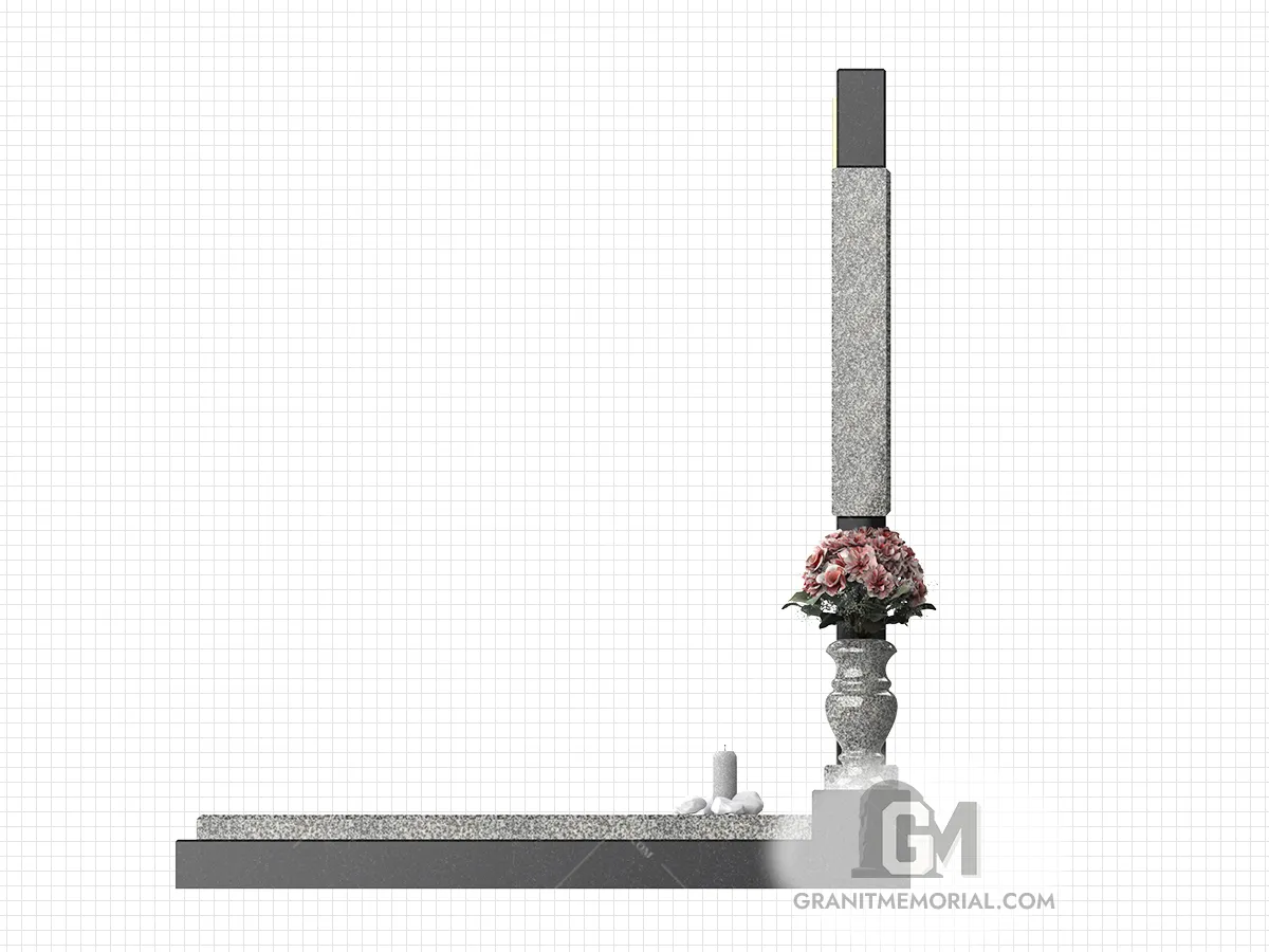 Индивидуальное создание дизайна 2 3D проект памятника – вид справа