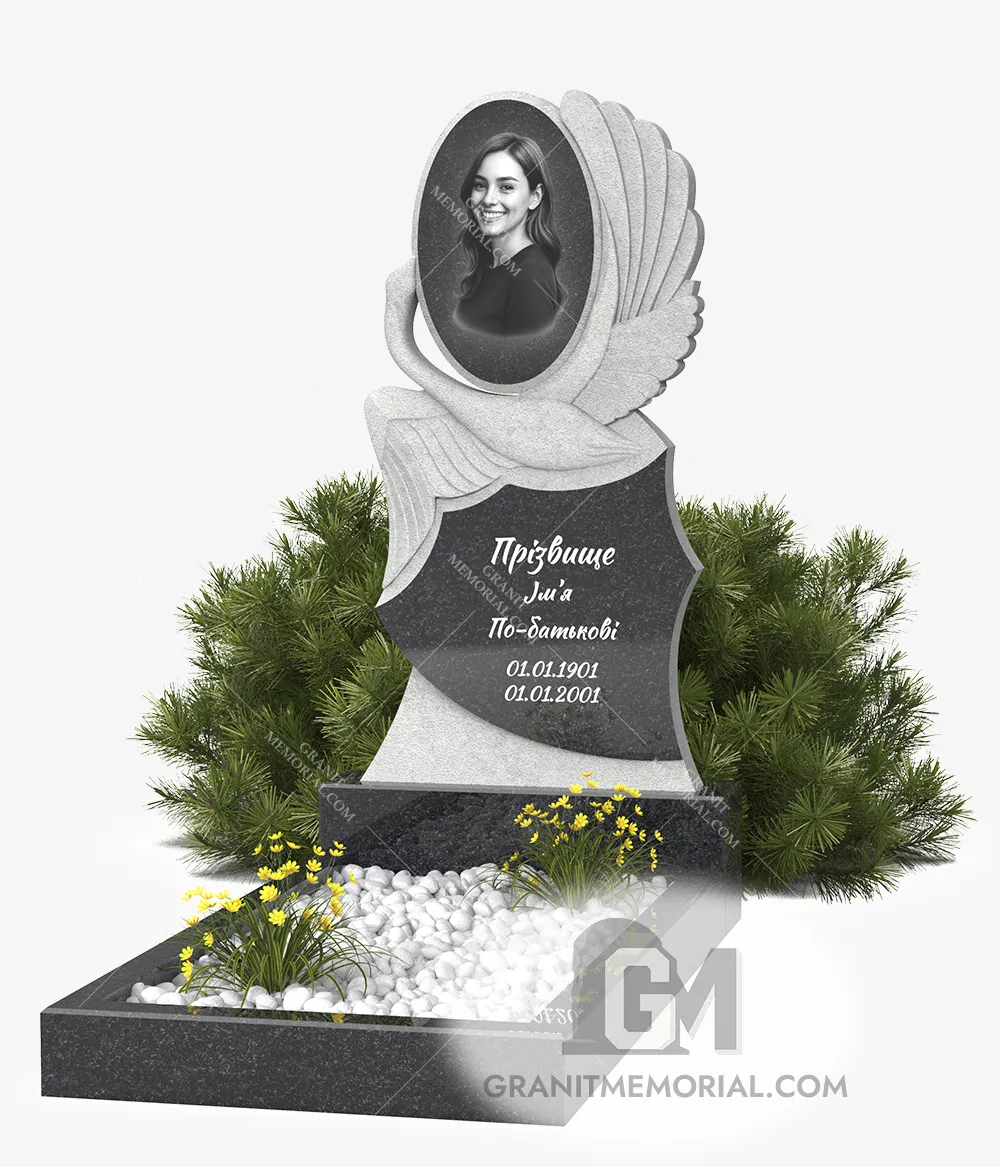 klassicheskij-pamjatnik-1-1-PT001 Памятник Лебедь из гранита