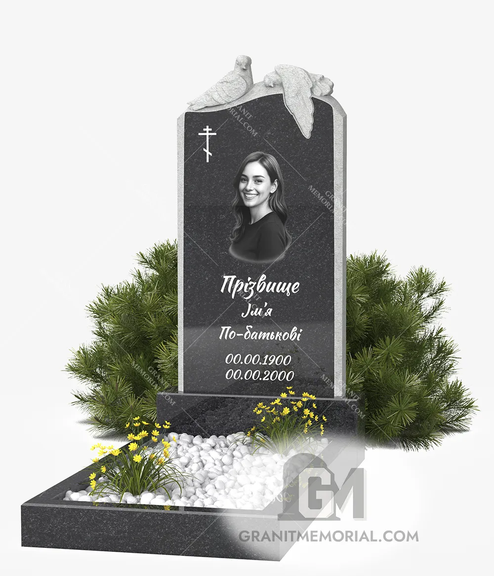 klassicheskij-pamjatnik-1-1-PT033 Памятник с голубями на стеле