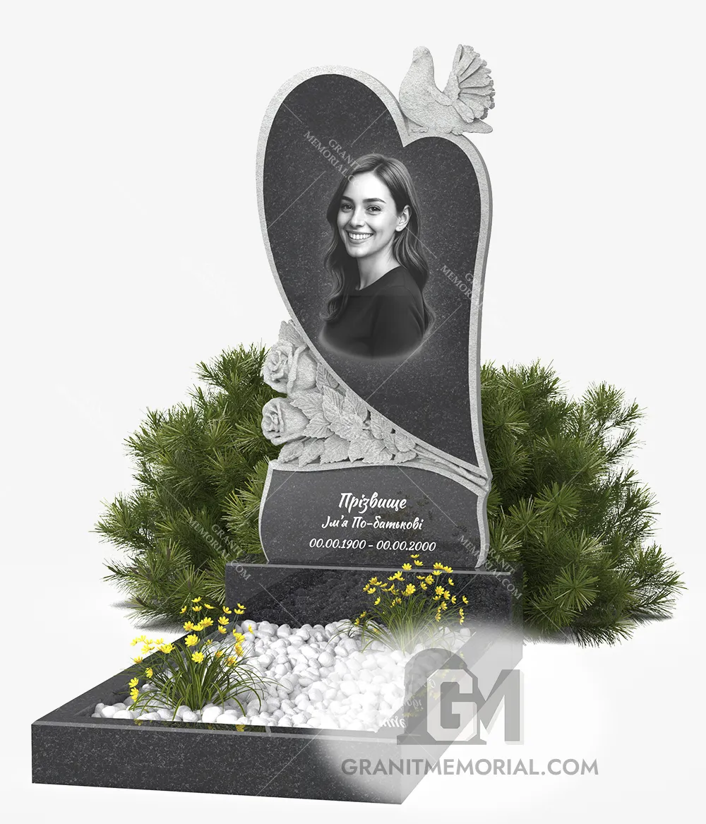 klassicheskij-pamjatnik-1-1-PT034 Гранитная стела в форме сердца