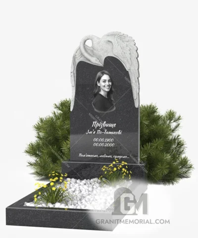 Памятник с силуэтом крыльев