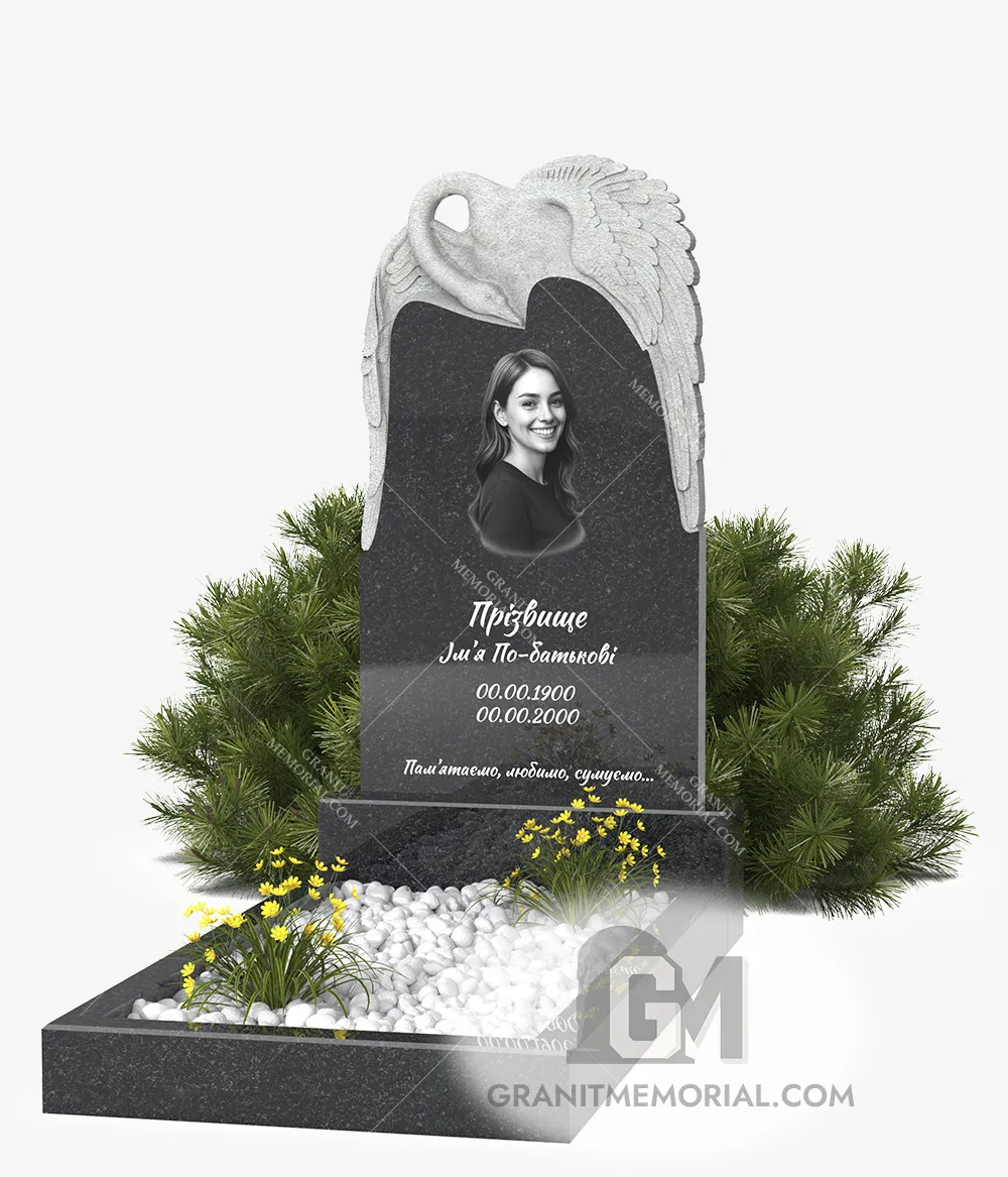 Памятник с силуэтом крыльев