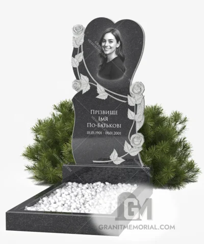 Памятник с резными розами