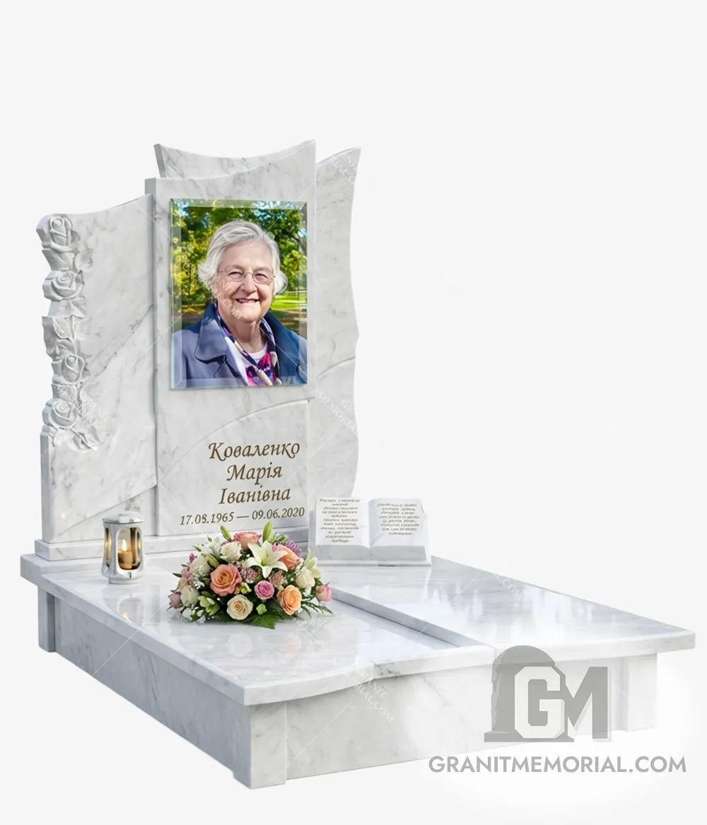 jelitnyj-pamjatnik-005 Элитный памятник из белого мрамора