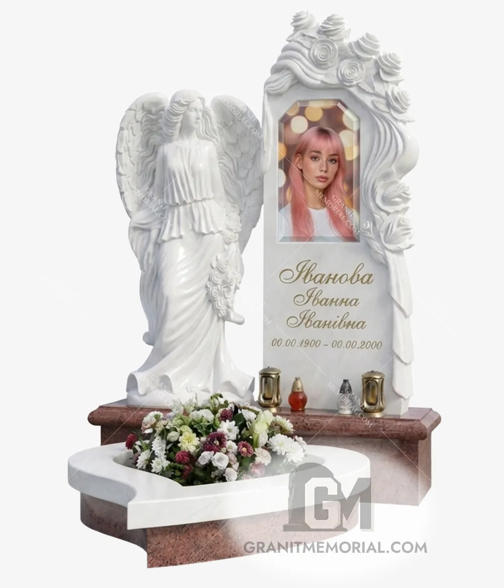 jelitnyj-pamjatnik-008 Элитный памятник с ангелом и резьбой роз