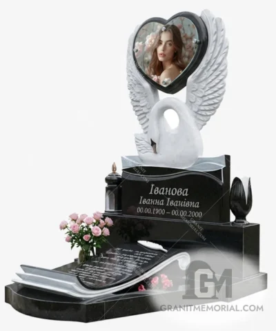 Элитный гранитный комплекс с лебедем